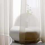 CUCRAF Net Curtains Eyelet Voile Sheer Linen 90cm Drop Pair 1.5in Rod view 4
