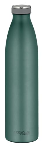 THERMOcafé by THERMOS TC BOTTLE moss green mat 1,00l, Isolierflasche aus Edelstahl, kohlensäurefest, 12h heiß 24h kalt, Auslaufsicher, für Schule, Unt