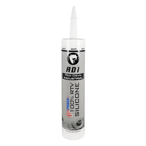 Red Devil 08160I RD PRO Industrial Grade RTV 100% Silicone Weather-Resistant Sealant, 10.1 oz. Tube, White, 12-Pack