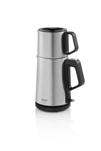 Arzum AR3143 Teacharm Tea Maker, Grey, 1800 W Electric Tea Maker with 1.8 Litre Water Tank, 1 Litre Glass Jug and Double Heating System