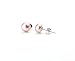 HinsonGayle Handpicked 7.5-8mm Pink Button Freshwater Cultured Pearl Stud Earrings (Silver)