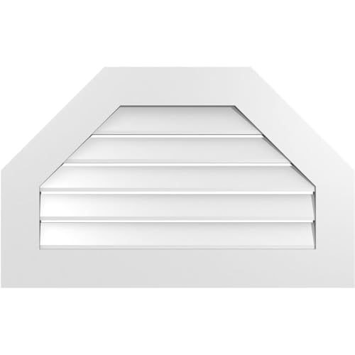 Ekena Millwork GVPOT32X2001SF Octagonal Top Surface Mount PVC Gable Vent, 32 W…