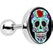 Body Candy Stainless Steel Flowering Blue Sugar Skull Tragus Cartilage Earring 16 Gauge 1/4