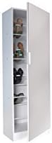 Panoply Furnishings 5ft Mirrored Shoe Cabinet in White, Black or Oak - Shoe Storage Rack Organiser (White)