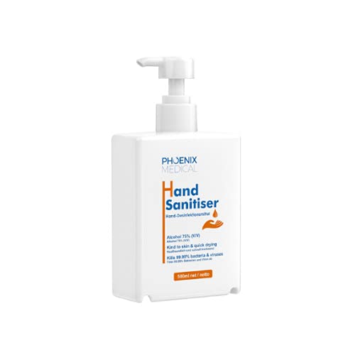 75% Alcohol Hand Sanitiser Gel | 500ml | Pump Dispenser | Kills 99.99% Bacteria | 75% Virgin Ethanol Alcohol | Non-Sticky | No After-Odour
