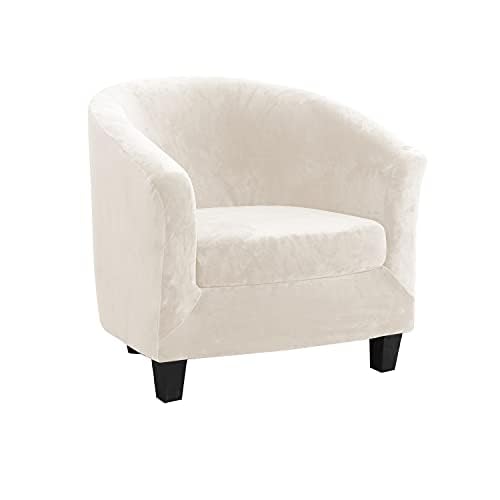 Topchances Tub Club Chair Covers,High Stretch Armchair Sofa Slipcover with Cushion Cover, Velvet Furniture Protector Soft Couch Covers for Dining Living Room Office Reception