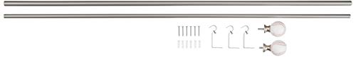 AmazonBasics Decorative 5/8" Curtain Rod with Baseball Finials - 48-86"