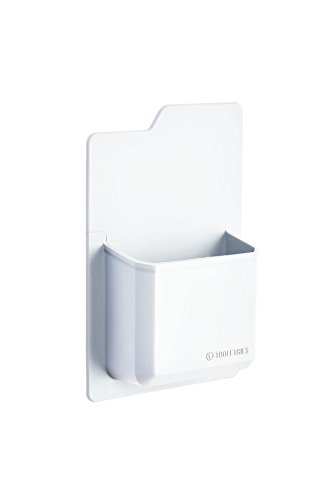Silicone Toiletry Organizer - waterproof toothbrush holder/razor holder for small toiletry items. Designed for Shower and Bathroom. Features silicone grip technology - reusable (White)