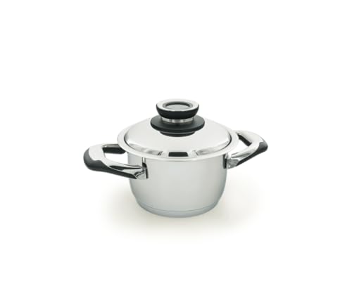 ECOVITAM - Kochtopf aus Edelstahl 18/10 - Für alle Herdarten geeignet - Eingebautes Thermometer - Hergestellt in Italien (1,8L)