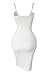 Doramode Sexy Strap Backless Cut-Out Bandage Bodycon Clubwear Midi Dress For Women , White , Small