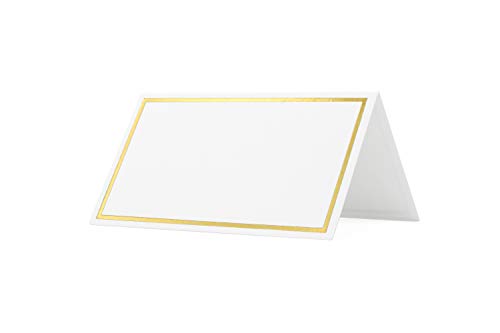 【250 Pack】 Place Cards -Elegant Name Cards with Gold Foil Borders -Perfect For Wedding, Business Event -Table Name Cards, Table Tent Cards, Seating Cards, Wedding Name Cards 2 x 3.5 inch [Pack of 250] - Thumbnail 3