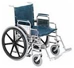 TuffCare Heavy Duty Folding Wheelchair, 500 lb. Weight Capacity - 28" Seat w/Standard Footrests