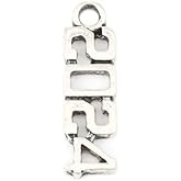 PEPPERLONELY 50PC 2024 Antiqued Silver Alloy Year Charms Pendants Number Message Charms Pendants 20x6mm