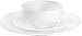18-Piece White Flat Edge Dinner Set - Dishwasher Safe Opal Glassware