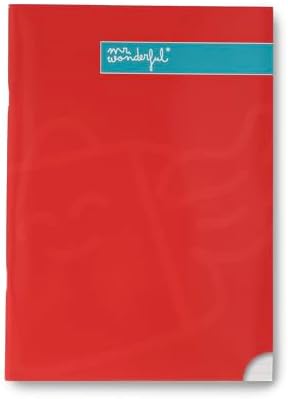 - Cahier rouge A4 - Feuilles lignées - 48 pages - Reliure agrafée