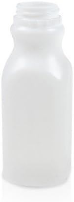 12oz Natural HDPE Plastic Beverage Juice/Dairy Containers - Case of 500