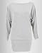 ZJ Clothes Plus Size Women Long Sleeve Off Shoulder Plain Batwing Tunic Top