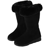 Women’s Winter Snow Boots Fur Lined Mid Calf Waterproof Non Slip Warm Zipper Outdoor Comfortable Womens Boots