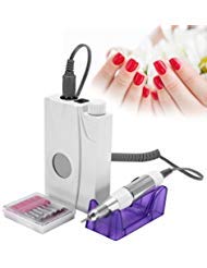 Electric Nail File, 30000RPM Portable Electric Nail Drill Manicure and Pedicure Tools Grind Machine Rechargeable Cordless Nail Polisher Manicure Set(white)