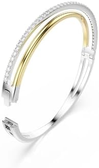 Bracciale rigido Hyperbola, Taglio Round, Bianco, Mix di finiture