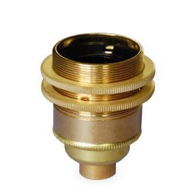 Lampholder E27 with Shade Rings (halfinchfemalethreadedentry,Brass)