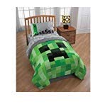 Versatile Durable Machine Washable Radical Minecraft 4 Piece TWIN Bedding Bed-In-A-Bag with Bonus Tote