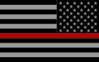 Reverse Subdued US Flag Thin Red Line Reflective 4"x2.25"
