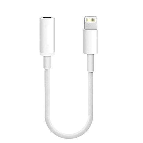 [Apple MFi Certified] Lightning to 3.5 mm Headphone Jack Adapter Compatible with iPhone 8/8 Plus/X/Xr/Xs/7/7 Plus, Music Control & Calling Function Supported,Support iOS 11,10.3 and More – White