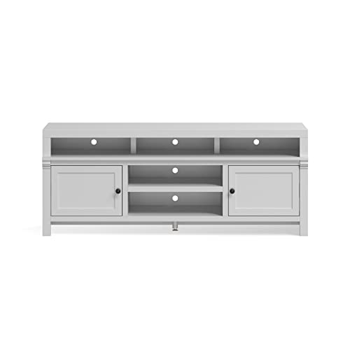 Bridgevine Home Modern White TV Stand for 75 inch TV, Fully Assembled