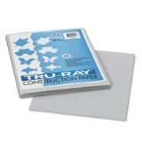 Pacon Tru-Ray Construction Paper, 9-Inches by 12-Inches, 50-Count, Gray (103027)