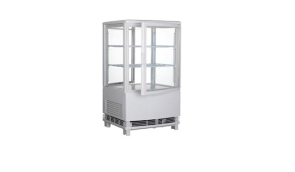 VITRINA NEVERA EXPOSITORA, 4 CARAS DE CRISTAL BLANCA, 2 ESTANTES ...