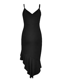 Balimtoy vestido de cóctel con cuello en V profundo y tirantes para mujer