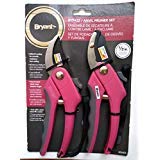 Bryant Pruning Shears Stainless Steel Pruner Garden Scissors Heavy Duty Hand Pruners (Pink)