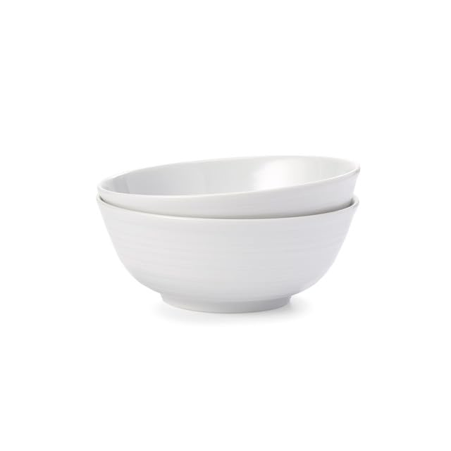 Comptoir de famille Cereal Bowls Set of 2-15cm White Porcelain Bowls - Small Breakfast & Soup Tableware - Stylish, Durable & Versatile - Dishwasher Safe for Everyday Kitchen Use