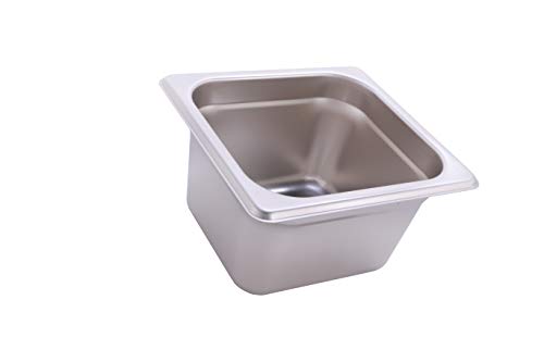 Hakka 1/6 Size Stainless Steel Food Pans,2.5"Deep Gastronorm Containers- Pack of 6