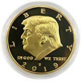 2019 President Donald Trump Coin, Gold Plated Commemorative Novelty Coins with Gift Box