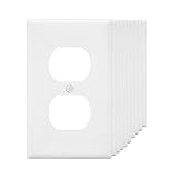Wall Plates 1-Gang Duplex Device Receptacle Wallplate, Standard Size, Thermoplastic Nylon, Device Mount, White MICMI J59 (1 Gang, White 10pack)
