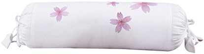 White and pink Bolster pillow slip sham cover, long pillowcase 6"x16". Asian inspired decorative design featuring red and pink spring Japanese Sakura Cherry Blossom pillow case graphic