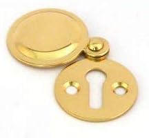 Jedo Polished Brass 32mm Keyhole Covered Escutcheon Round Open Closed