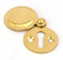 Polished Brass 32mm Keyhole Covered Escutcheon