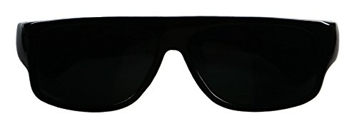 Basik Eyewear - OG Flat Top Eazy E Shades w/ Super Dark Lens Gangster Sunglasses (2-Pack Black, 141)