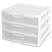 Sterilite 3-Drawer Organizer - ClearView Wide 2093 (White / Clear) (10.25