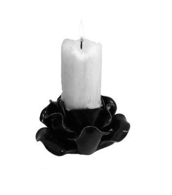 Alchemy Gothic England - Shades of Alchemy Black Rose Candle Holder/Pot (Pillar)