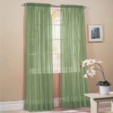 MONAGIFTS SAGE GREEN Voile Window Panel Solid sheer valance curtains 55X 95" / 96" LONG
