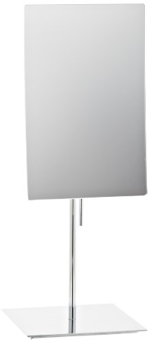 Jerdon JP358C 5-Inch by 8-Inch Rectangular Vanity Mirror with 3x Magnification, Stainless Steel Finish