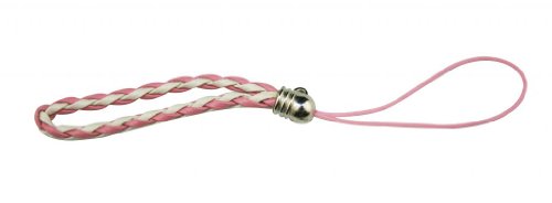 Yongshida 4.3" Plastic Braids Hand Wrist Strap Lanyard Color Pink and White Pack of 50