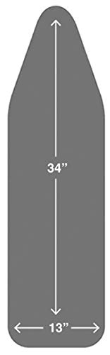 TIVIT Italian Made 13 x 34 Inch Ironing Board Cover, AlumiTek PRO Silicone Coated Technology with Scorch Resistant & 3 Layer Padded one-Piece Construction - Color/Gray (Patent Pending)