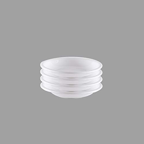 SARANGWARE 4Pcs Melanine Dahivada Oval Shape Plate | Snack Plate | 5 INCH | White