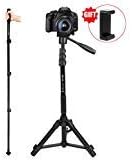 Sobrovo Camera Monopod 70" Removable Aluminum Telescoping Camera Tripod with Pan-Head for Canon Nikon DSLR DV Quick Release Plate Including Carrying Bag