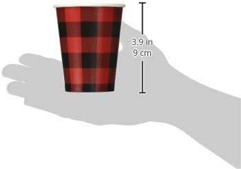 Amazon Com Creative Converting Black And Red Plaid Paper Cups 9 Oz Red Black Kitchen Dining